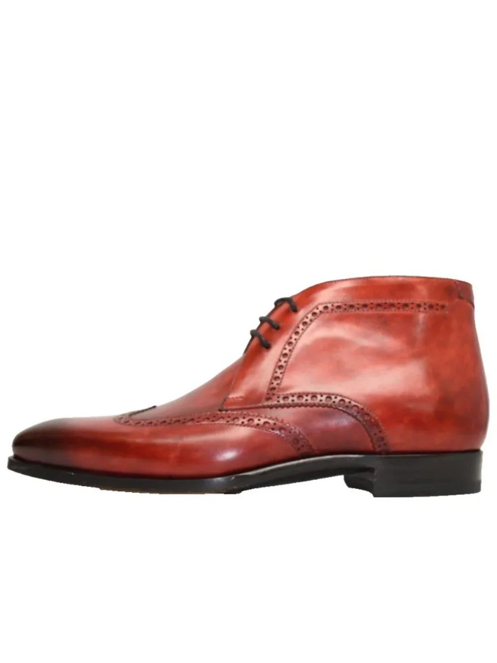 New! Magnanni Leather Brogue Wingtip Chukka 8 US Seleccion Red 19888 DD543 41